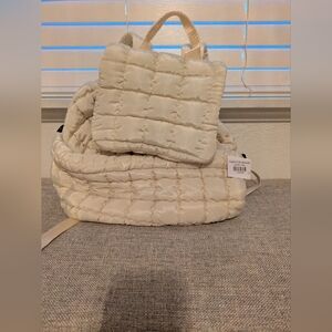 Quilted Cream Women's Bag Set